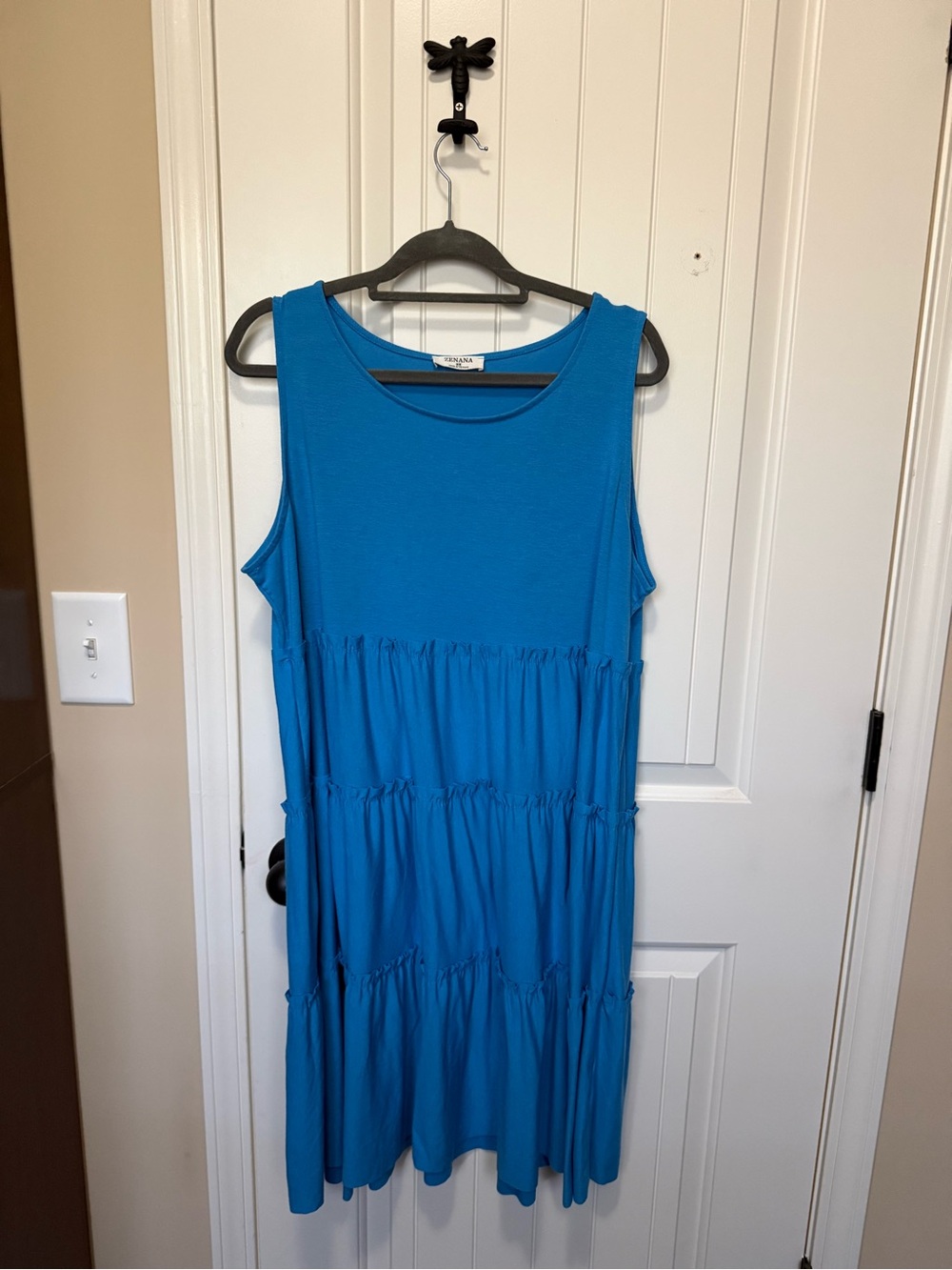 Zenana Outfitters Sleeveless Tiered Teal-Blue Midi Dress